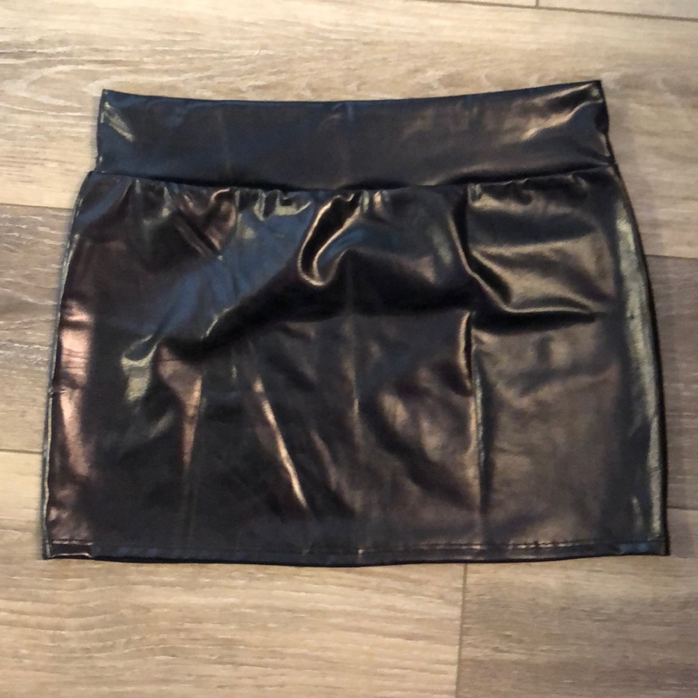 Vinyl mini skirt